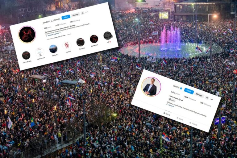 Instagram profil „Studenti u blokadi“ prati više ljudi nego profil Aleksandra Vučića