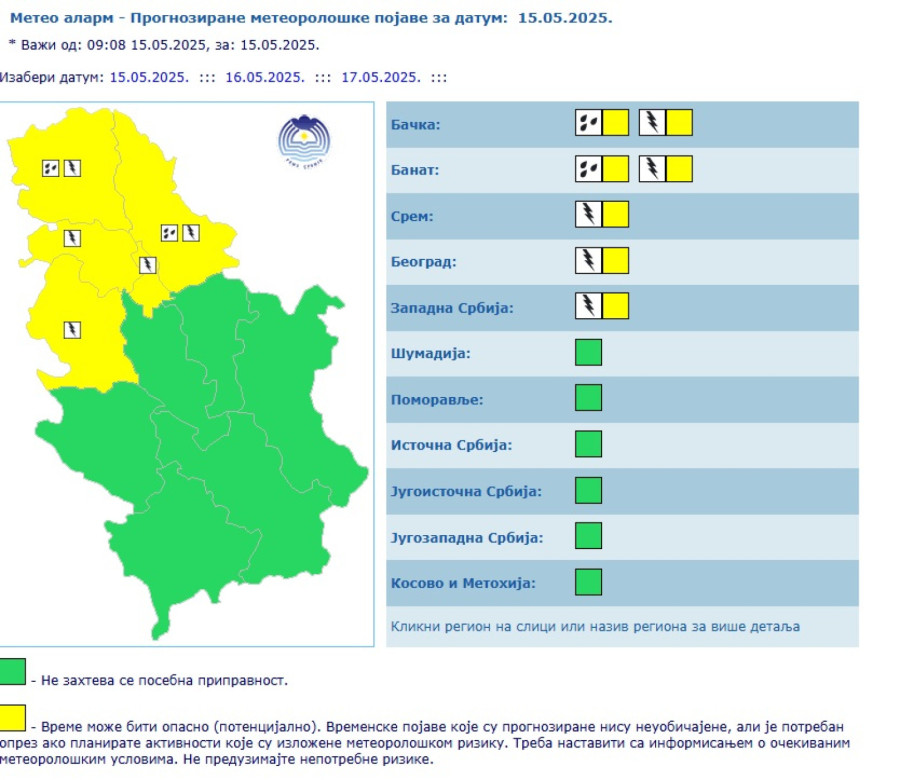Oluja ide ka Srbiji – tokom noći velika promena MAPA/FOTO