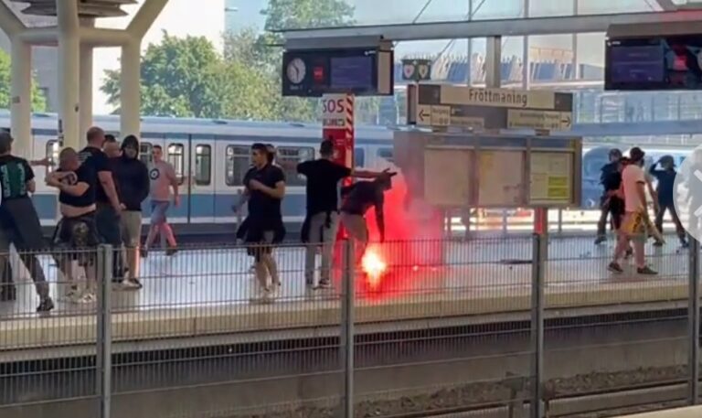 Ratno stanje u Minhenhu, baklje, topovski udari, stampedo: Susret huligana PSŽ-a i Intera kod Alijanc arene na metro stanici