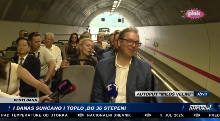 Studenti Građevinskog fakulteta upozorili Vučića da je ugrožena bezbjednost trase otvorene na auto-putu Miloš Veliki: Ponovo ste projekat realizovali po ubrzanoj proceduri, kao i nadstrešnicu!