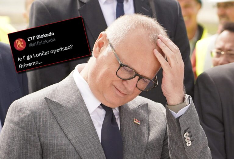 ETF u blokadi ostavio komentar na vijest da je Goran Vesić u bolnici – morate da ga pročitate